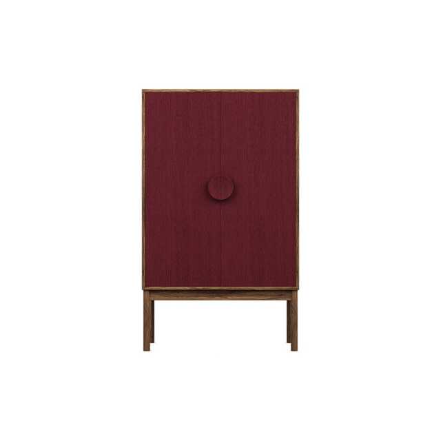Heal's Tinta Highboard Walnut Frame Red Stain Doors