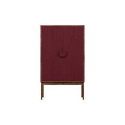 Heal's Tinta Highboard Walnut Frame Red Stain Doors