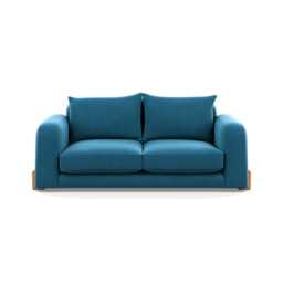 Heal's Nuvola 3 Seater Sofa Smart Velvet Ocean Natural Oak Feet