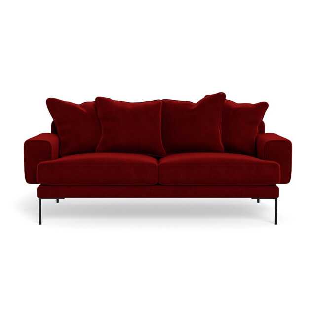 Heal's Torrington 3 Seater Sofa Smart Luxe Velvet Mulberry Black Feet - image 1