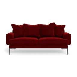 Heal's Torrington 3 Seater Sofa Smart Luxe Velvet Mulberry Black Feet - thumbnail 1