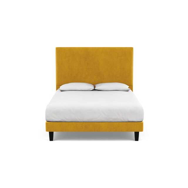 Heal's Shallow Divan King Smart Luxe Velvet Canary Dark Solid Wood - image 1