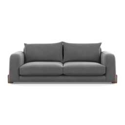 Heal's Nuvola 4 Seater Sofa Smart Velvet Mercury Walnut Stained Feet