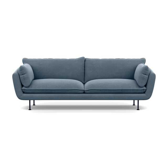 Heal's Allora 4 Seater Sofa Capelo Linen-Cotton Mineral Black Feet