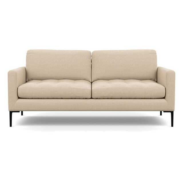 Heal's Eton 3 Seater Sofa Brushed Cotton Oat Black Feet