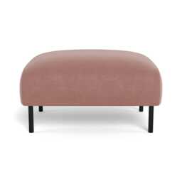 Heal's Alto Ottoman Smart Luxe Velvet Dusky Pink Black Feet - thumbnail 1