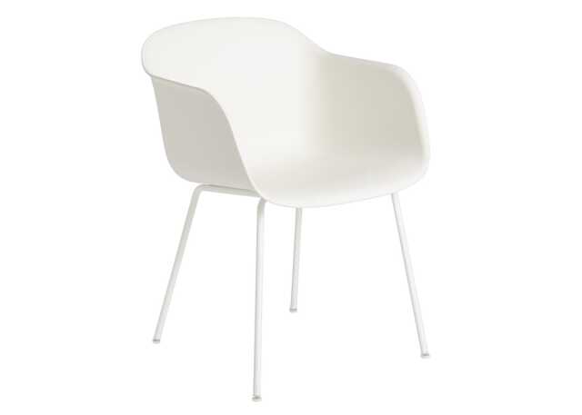 Muuto Fiber Armchair Tube Base Normal Shell Natural White - image 1