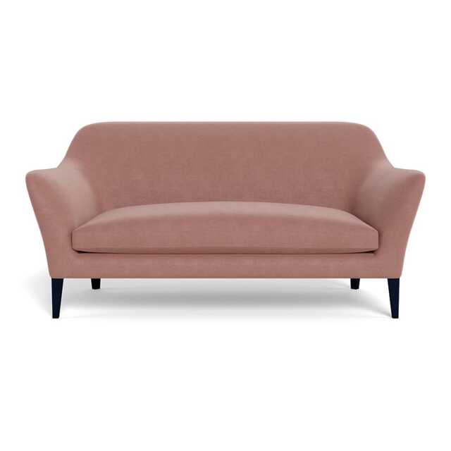 Heal's Wallis 3 Seater Sofa Smart Luxe Velvet Dusky Pink Black Painted Oak Feet - image 1