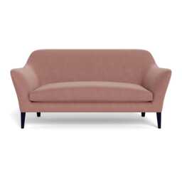 Heal's Wallis 3 Seater Sofa Smart Luxe Velvet Dusky Pink Black Painted Oak Feet - thumbnail 1
