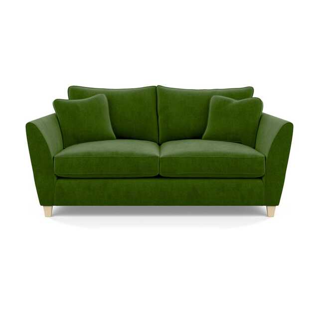 Heal's Torino 3 Seater Sofa Smart Luxe Velvet Grass Natural Feet