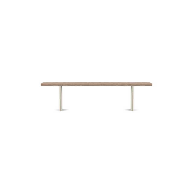 Heal's Berlin Bench 180x35cm Grey Oak Straight Edge Filled Stainless Steel Legs