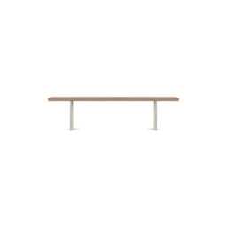 Heal's Berlin Bench 180x35cm Grey Oak Straight Edge Filled Stainless Steel Legs