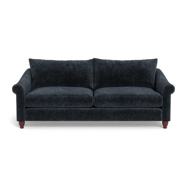 Heal's Devon 4 Seater Boucle Velvet Space Walnut Stained Beech Feet