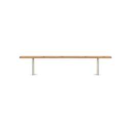 Heal's Berlin Bench 220x35cm Blonde Oak Natural Edge Not Filled Stainless Steel Legs