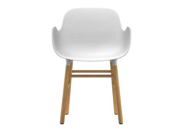 Normann Copenhagen Form Armchair in White with Oak Legs