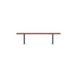 Heal's Berlin Bench 180x35cm Walnut Natural Edge Not Filled Black Legs