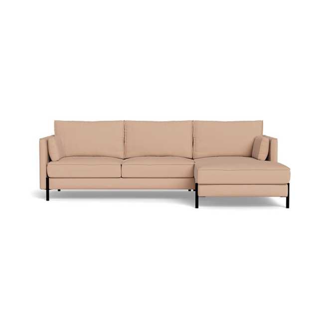 Heal's Tortona Right Hand Facing 4 Seater Corner Chaise Capelo Linen-Cotton Rosedale Black Feet - image 1