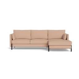 Heal's Tortona Right Hand Facing 4 Seater Corner Chaise Capelo Linen-Cotton Rosedale Black Feet - thumbnail 1