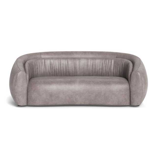 Heal's Flora 3 Seater Sofa Heritage Leather Stone Grey 2060 - image 1