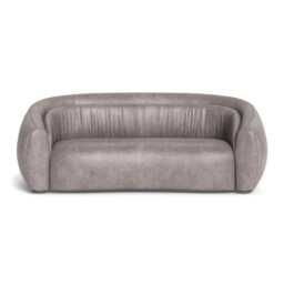 Heal's Flora 3 Seater Sofa Heritage Leather Stone Grey 2060 - thumbnail 1