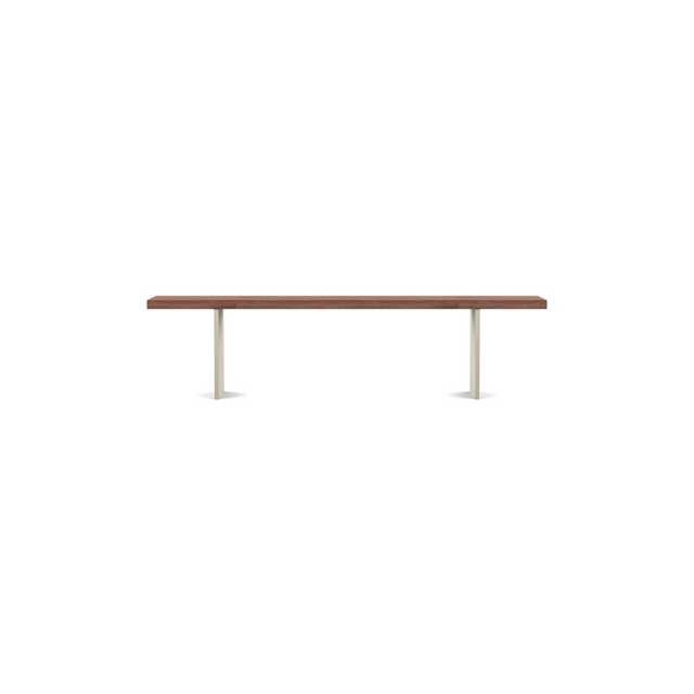 Heal's Berlin Bench 180x35cm Walnut Straight Edge Filled Stainless Steel Legs