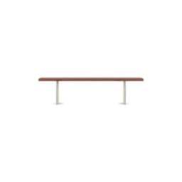 Heal's Berlin Bench 180x35cm Walnut Straight Edge Filled Stainless Steel Legs