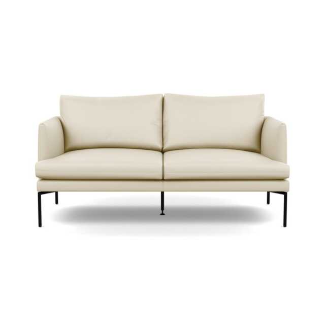 Heal's Matera 2 Seater Sofa Leather Grain Storm 006 Black Feet - image 1