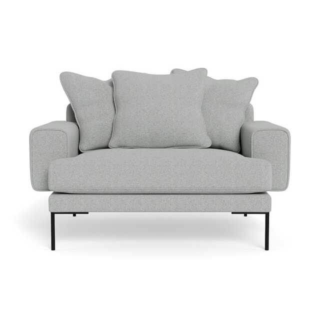Heal's Torrington Loveseat Melton Wool Limestone Black Feet - image 1