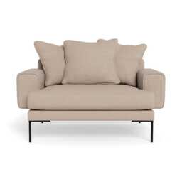 Heal's Torrington Loveseat Melton Wool Limestone Black Feet - thumbnail 2