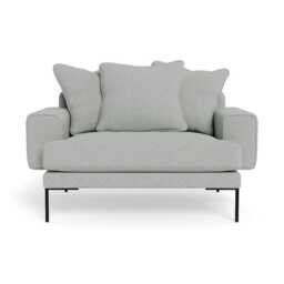 Heal's Torrington Loveseat Melton Wool Limestone Black Feet - thumbnail 1