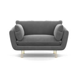 Heal's Allora Loveseat Smart Velvet Mercury Brass Feet