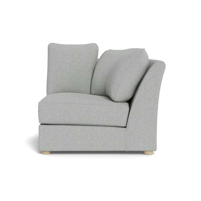 Heal's Tailor Curved Right Hand Facing Corner Unit Melton Wool Limestone Natural Feet