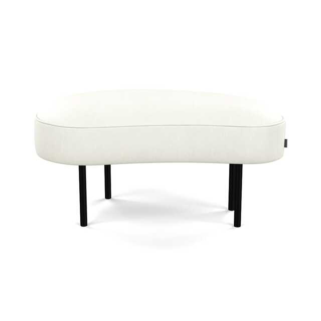 Heal's Isola Small Ottoman Linea Leather White 634 Black Feet