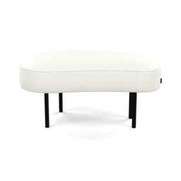 Heal's Isola Small Ottoman Linea Leather White 634 Black Feet