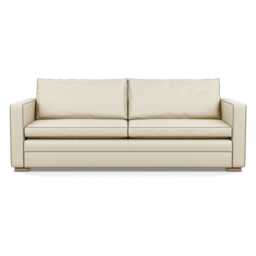 Heal's Palermo 4 Seater Sofa Leather Grain Storm 006 Brass and Walnut Feet