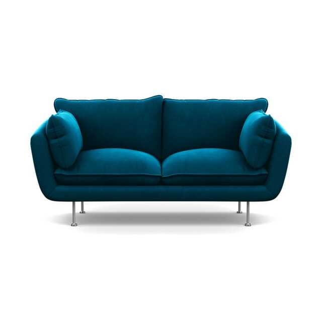 Heal's Allora 2 Seater Sofa Velvet Teal Stainless Steel Feet