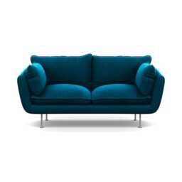 Heal's Allora 2 Seater Sofa Velvet Teal Stainless Steel Feet