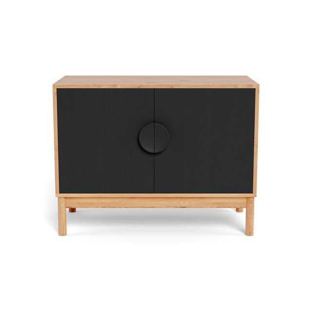 Heal's Tinta Small Sideboard Natural Oak Carcass Black Stain Doors