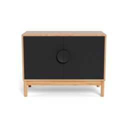 Heal's Tinta Small Sideboard Natural Oak Carcass Black Stain Doors