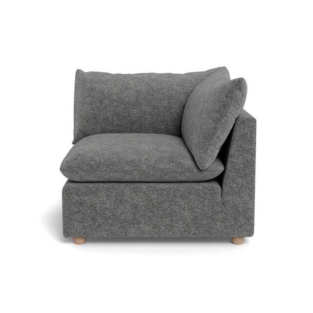Heal's Astrid Corner Unit Melton Wool Shale Natural Beech Feet