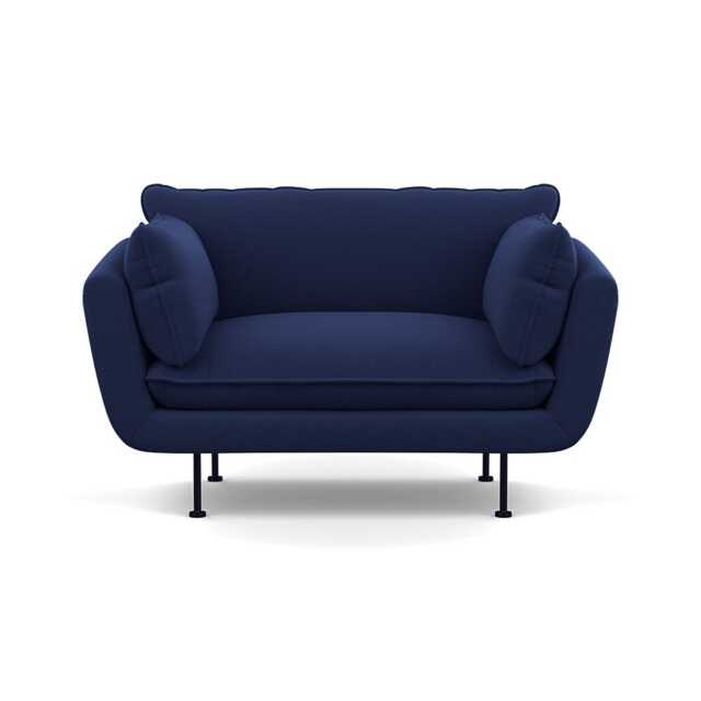 Heal's Allora Loveseat Melton Wool New Navy Black Feet
