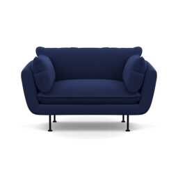 Heal's Allora Loveseat Melton Wool New Navy Black Feet