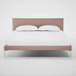 Heal's Matera Bed King Siena Cotton Dusky Pink Stainless Steel Foot