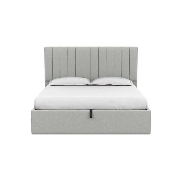 Heal's Lift Storage Divan Super King Melton Wool Limestone Black Feet