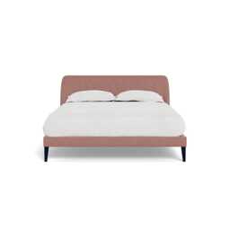 Heal's Wallis Bedstead King Smart Luxe Velvet Dusky Pink Black Painted Oak Feet
