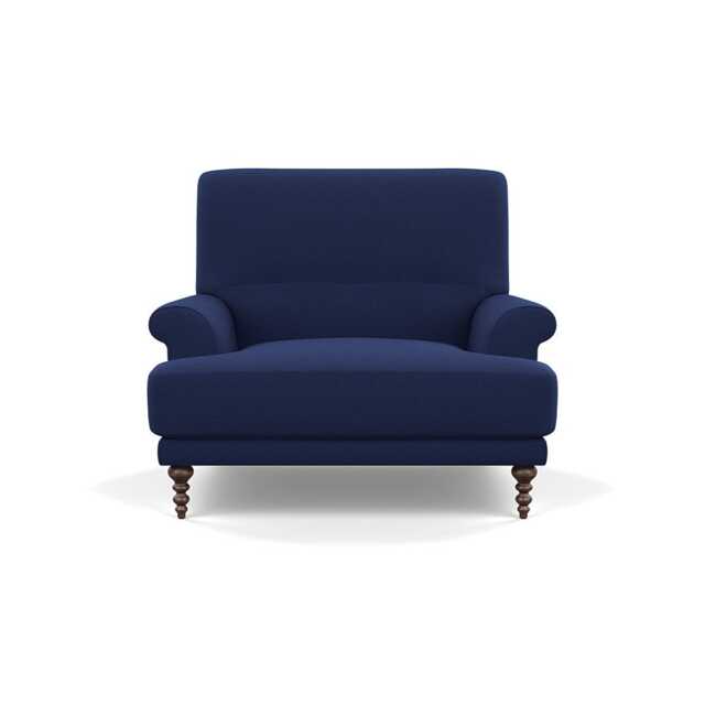 Scp Oscar Informal Armchair Melton Wool New Navy Walnut Feet