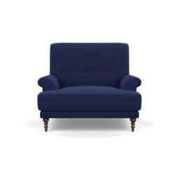 Scp Oscar Informal Armchair Melton Wool New Navy Walnut Feet