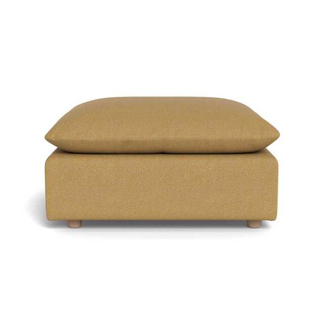 Heal's Astrid Ottoman Boucle Tweed Citrine Natural Beech Feet