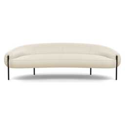 Heal's Isola 3 Seater Sofa Leather Grain Storm 006 Black Feet