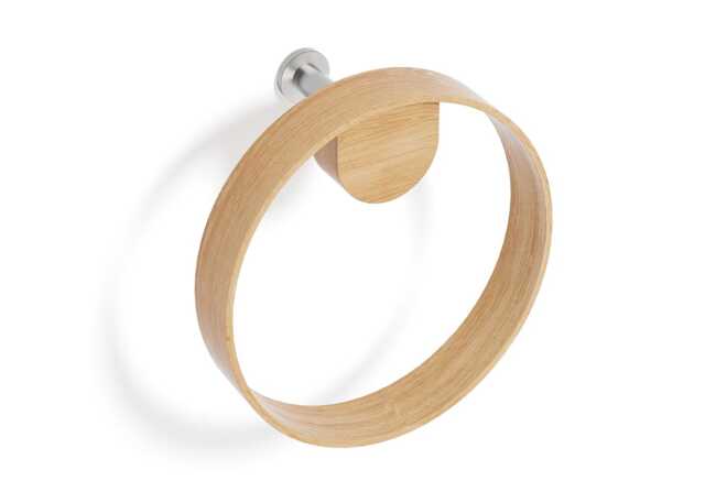 Wireworks Yoku Ring Towel Holder Natural Oak